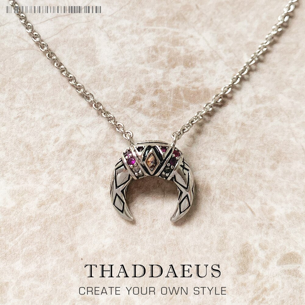 Necklace Tiger Tooth Link Chain Fine Jewelry Europe 925 Stering Silver Bohemia Brand New Gift For Women