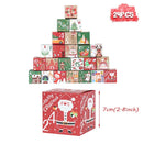 24Pcs Christmas Advent Calendar Gift Box Kraft Paper Candy Cookies Box Kids New Year Party Gift Favors Navidad 2022 Xmas Decor - anconmall