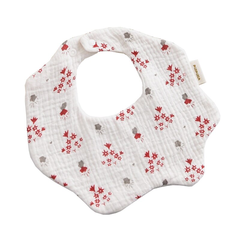 Petal Baby Bib 360 Degree Rotation 6 Layers Gauze Muslin Saliva Towel for Infant Toddler Kids Boys Girls Chewable Drool Burp
