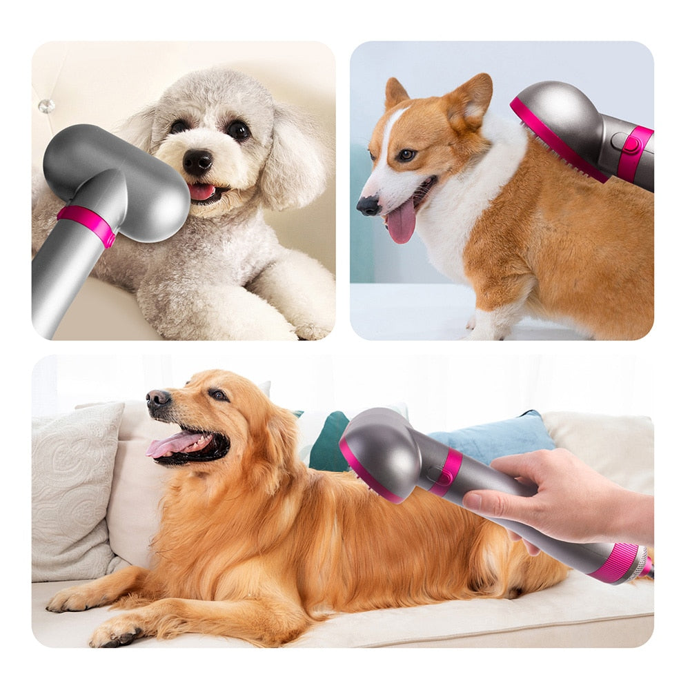 2-In-1 Pet Dog Dryer Quiet Dog Hair Dryers and Comb Brush Grooming Kitten Cat Hair Comb Puppy Fur Blower Low Noise Temprature - anconmall