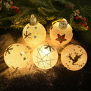 2023 LED Christmas Ball Lights Snowflake Elk Pattern Xmas Tree Hanging Pendant Ornaments Christmas Decorations for Home New Year