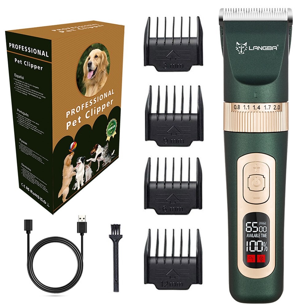 Dog Hair Electric Trimmer USB Charging Pet Dog Cat Hair Clipper Low Noise Rechargeable Cordless Grooming Scissor Shaver for Pet - anconmall