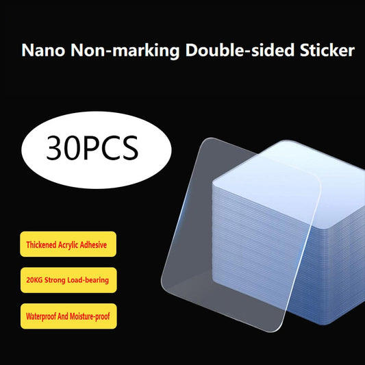 10/20/30Pcs Double-sided Adhesive Tape Nano Acrylic Tape Super Sticky Non-marking sticker Reusable Waterproof Socket Fixe