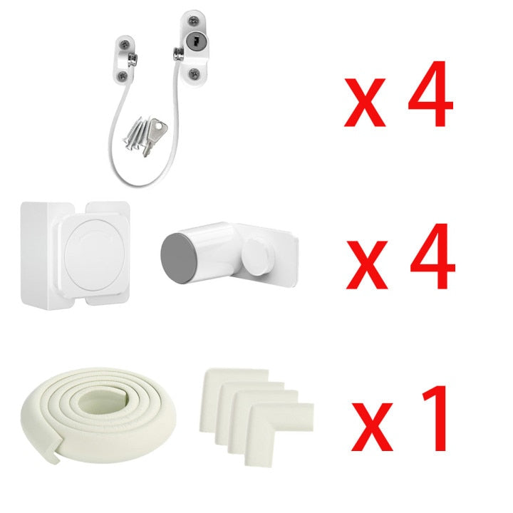 DHDH Baby Security Protection Kit Home Window Limiter Furniture Angle Anti-shock Protections Refrigerators Drawer Lock