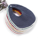 Baby Bandana Drool Bibs with Ruffle Lace Trim Solid Color Infant Toddler Boys Girls Drooling Teething Saliva Towel Cotton Super