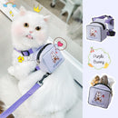 Small Dogs and Cats Vest Type Mini Self Carrier Backpack Cute Cartoon Pattern Outdoor Adjustable Harness with 1.5m Traction Rope - anconmall