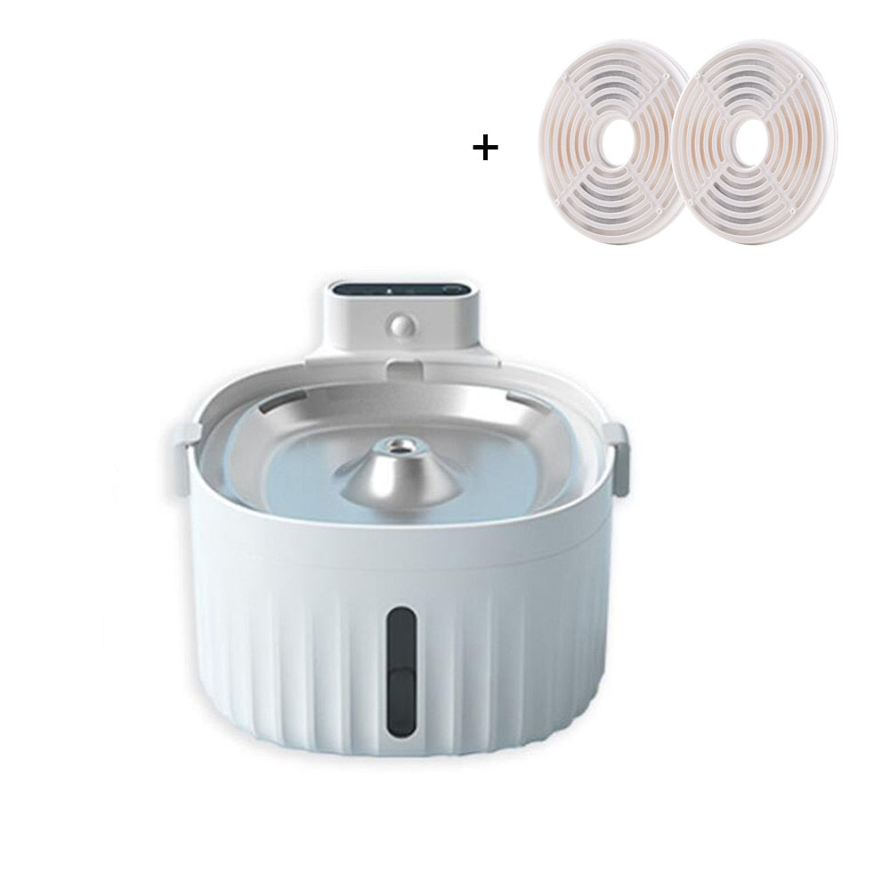 2L Cat Dog Silent Drinker Activated Carbon Filter USB Battery Dual Power with Motion Sensor Automatic Pet Water Dispenser Bowl
