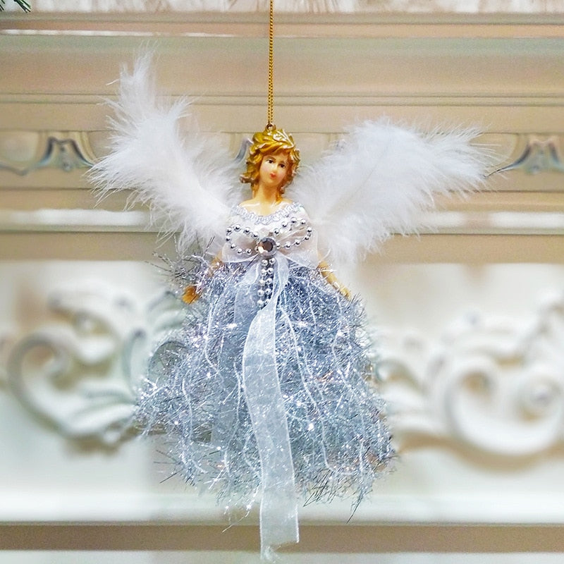 2023 Christmas Angel Doll Ornament Xmas Tree Hanging Pendant With Wings Christmas Decorations for Home New Year Kids Gift Natal