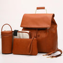 Fashion Pu Nappy Backpack Large Capacity Changing Backpack with Insulated Pockets for Baby Mommy Bagsnsulated Pockets for Baby