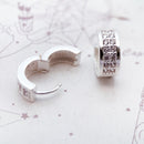 Creole White Stone Hinged Hoop Earrings Gift In 925 Sterling Silver,Europe Style Glam Trendy Fashion Fine Jewerly For Women