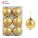 6Pcs/box 6cm Christmas Ball Ornaments Xmas Tree Hanging Pendant Christmas Decorations for Home 2023 Navidad Natal New Year Gift