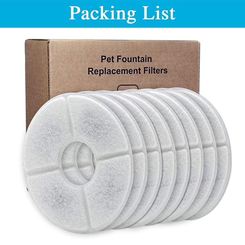 Replacement Activated Carbon Filter for Dog Cat Water Drinking Fountain Replaced Filters Pet Round Dispenser Accessories