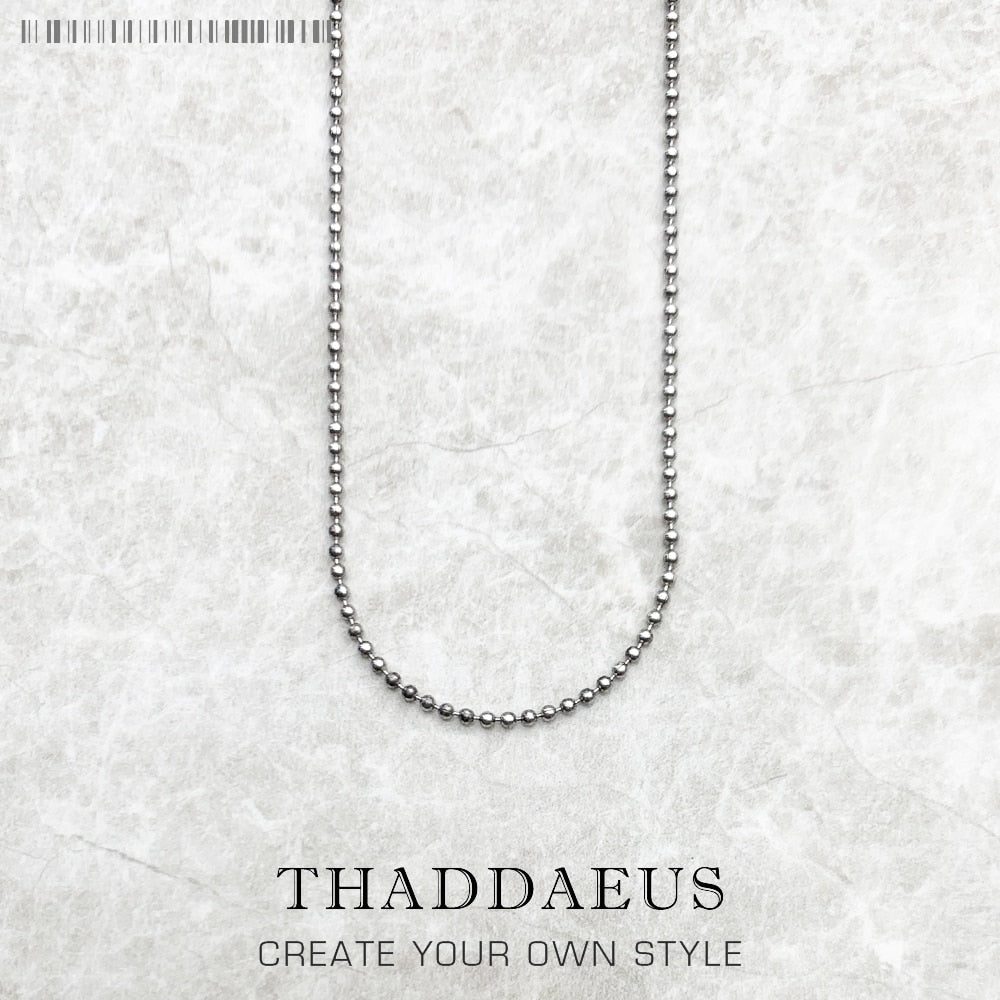 Ball Chain Charm Necklace Brand New Strand Fashion Jewelry Europe Style 925 Sterling Silver Gift For Men Women