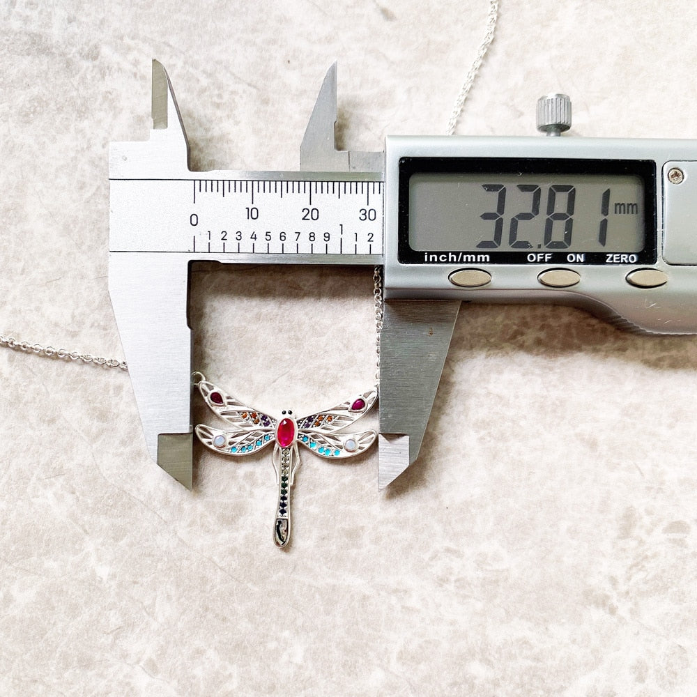 Necklace Playful Dragonfly New Link Chain Creative Fine Jewelry Europe 925 Stering Silver Bohemia Gift For Women