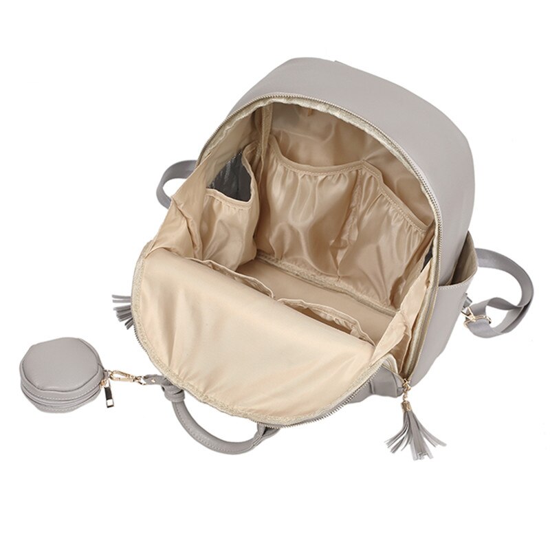 New PU leather Diaper Bag with Pacifier Bag Large Capacity Waterproof Travelling Nappy Changing Bag Stroller Bag for Newborn