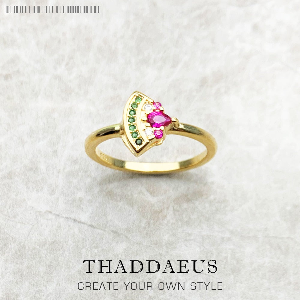 Ring Watermelon Golden 2022 New Europe Style Glam Fine Jewerly For Women Sweet And Stylish Gift In 925 Sterling Silver