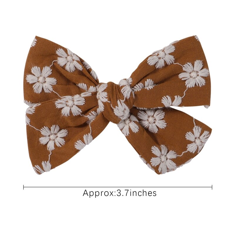 2Pcs Pastoral Vintage Floral Print Bowknot Hair Clips for Kids Baby Girls Cute Alligator Hairpins Barrettes Headwear