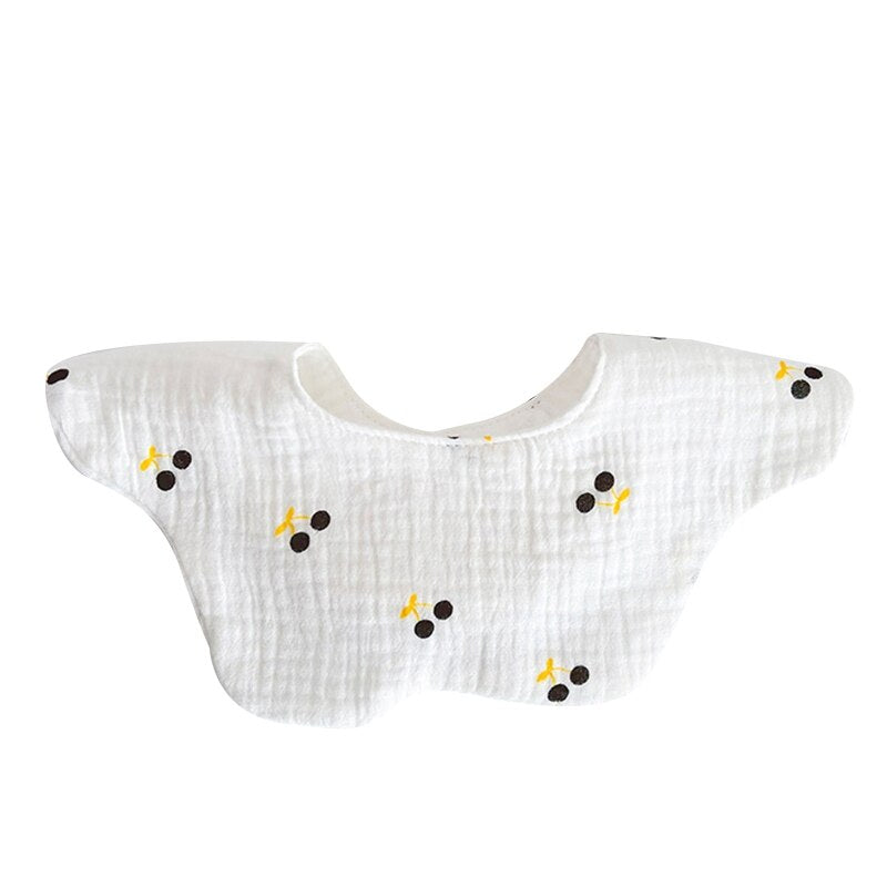 Cartoon Printed Baby Bib Round Petal Saliva Towel Comfortabel Cotton Breathable Apron Newborn 360 Degree Rotation Bandanas Burp