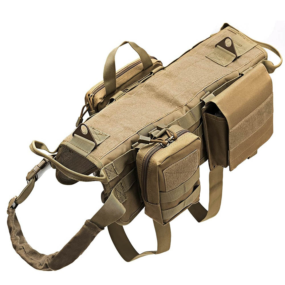 Camouflage Big Dog Harness Pet German Shepherd K9 Malinois Training Vest Tactical Dog Harness and Leash Set For Dogs - anconmall