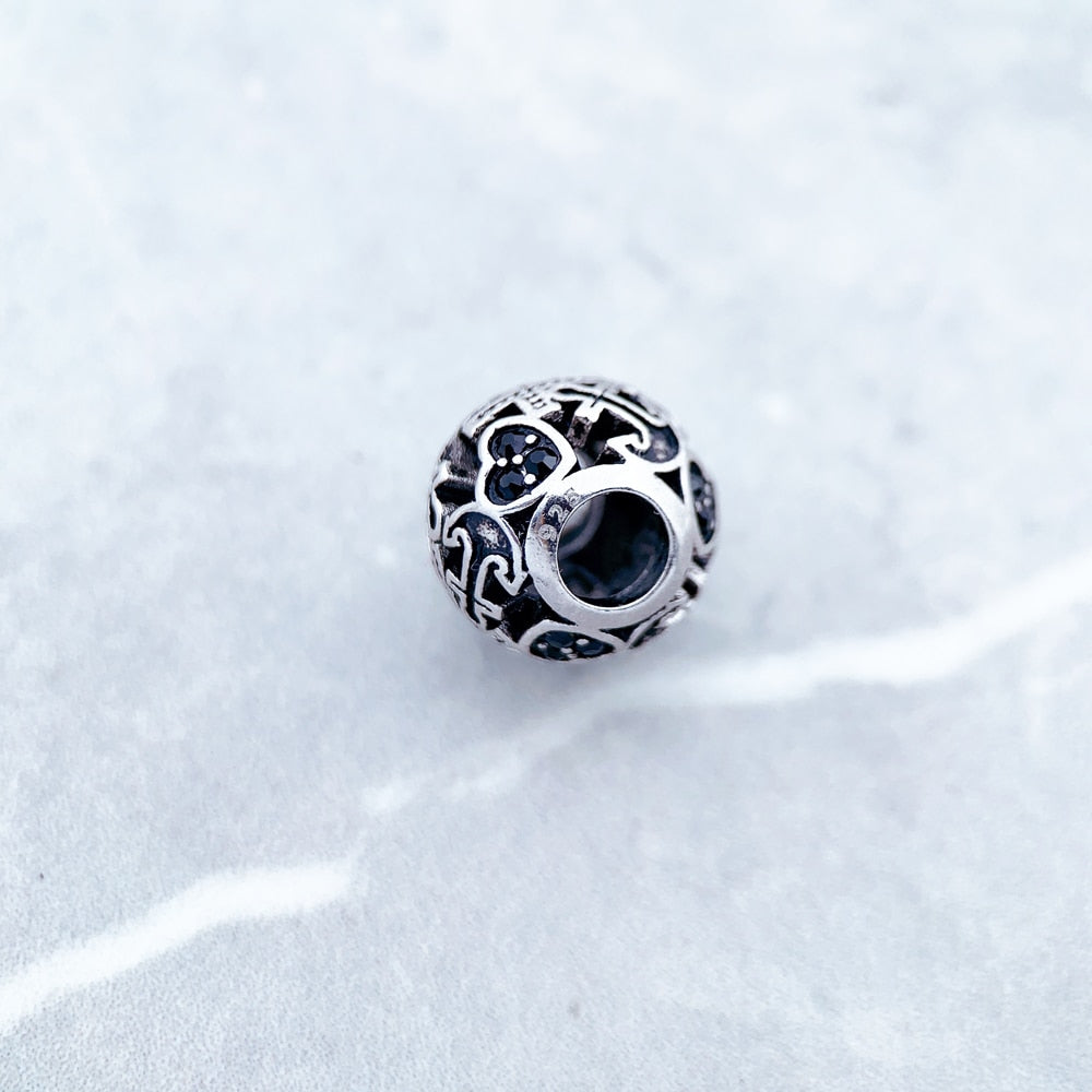 Beads Faith Love Hope,925 Sterling Silver Zirconia Charms Karma European Jewelry Accessories