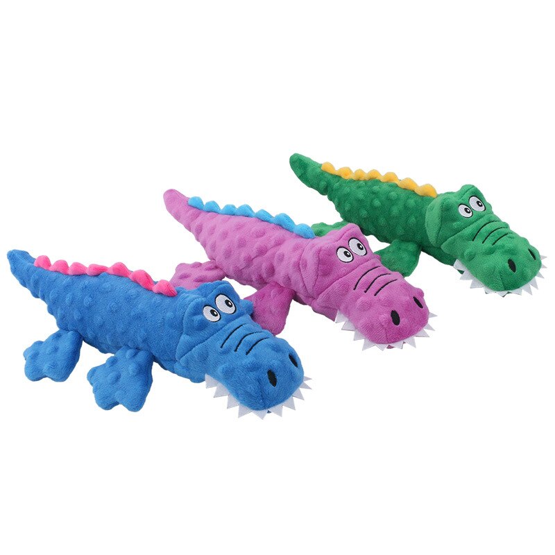 No Stuffing Squeaky Dog Toys Pet Puppy Dog Plush Doll with Crinkle Paper Fun Octopus Crocodile Interactive Chew Toys Grind Teeth - anconmall