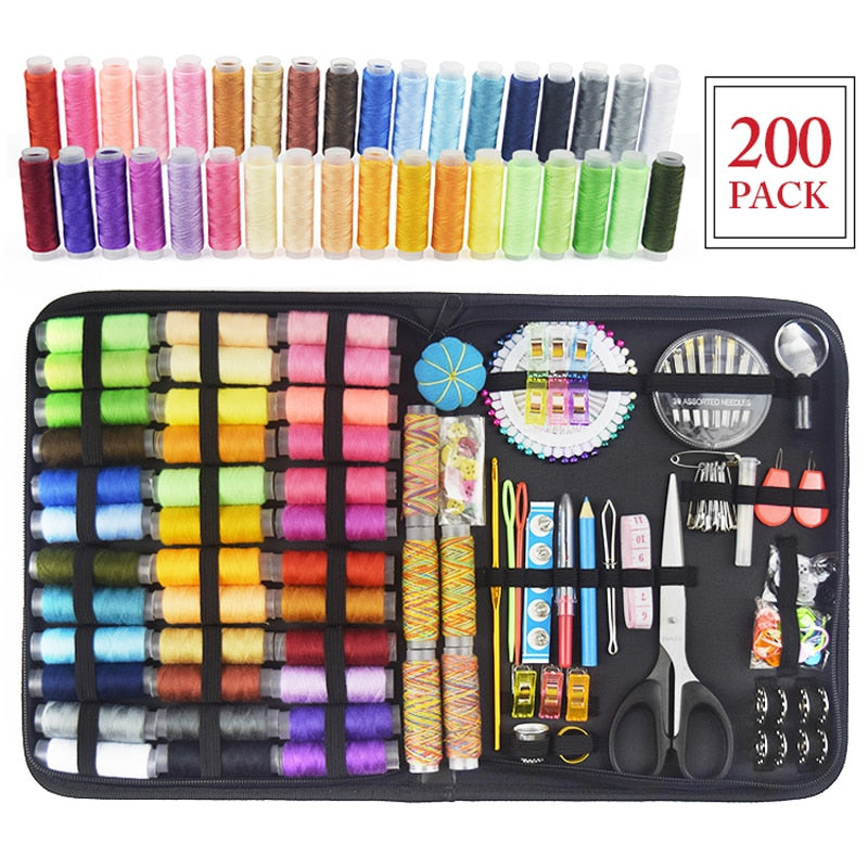 200/183/98 PCS Sewing Kits Professional Repair Sewing Box Set for Hand Quilting Needle Thread Stitching Embroidery Accessories