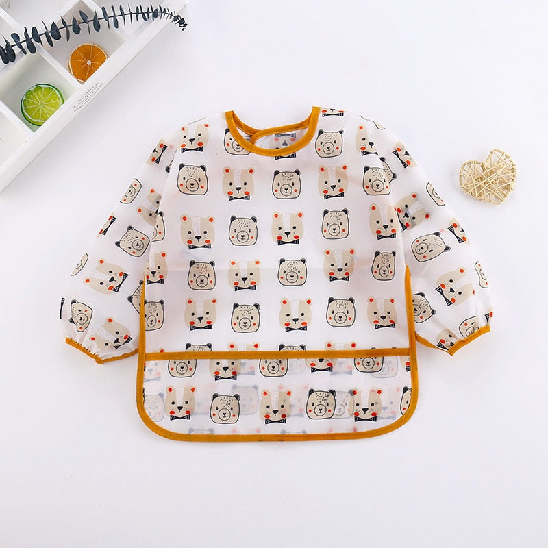 hibobi Cartoon Animal Pattern Waterproof Bibs Baby Accessories Baby Bibs Waterproof Animal Polyester Silicone Bib