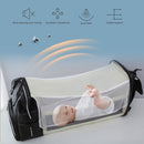 PU Leather Backpack 5-Piece Baby Diaper Bag Solid Color Mommy Maternity Bag Large Capacity Travel Stroller Bag with Diaper Bed