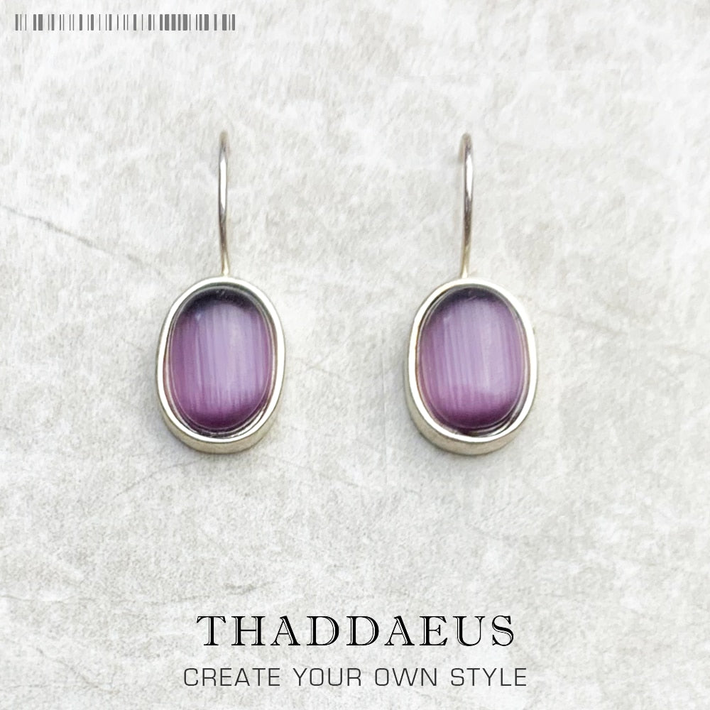 Oval Drop Earrings 925 Sterling Silver,Europe Style Gram Fine Jewerly For Women Gift