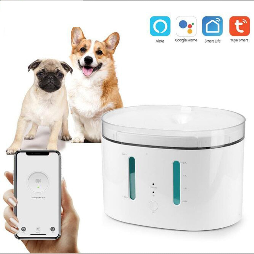 2.5L TuYa APP WIFI Smart Automatic Pet Cat Water Fountain 5V USB Dogs Cats Mute Drinker Feeder Bowl Drinking Dispenser