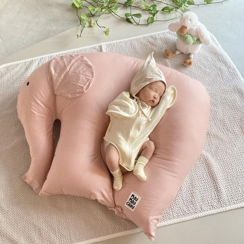 Korean Style Cute Elephant Baby Anti-vomiting Anti-overflow Nursing Cushion Newborn Cotton Comfort Bed Wedge Pillow Baby Feeding