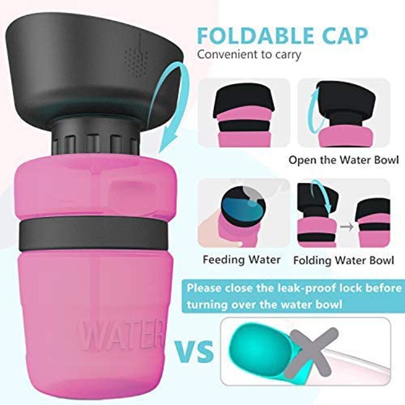 Dog Water Bottle Foldable Pet Feeder Bowl Portable Water Bottle Pets Outdoor Travel Drinking Dog Bowls Drink Bowl Dogs BPA Free