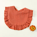 hibobi Flounced Cotton Waterproof Bibs Infant Cotton Bib Newborn Scarf Solid Color Baby Boys Girls Feeding Saliva Towel