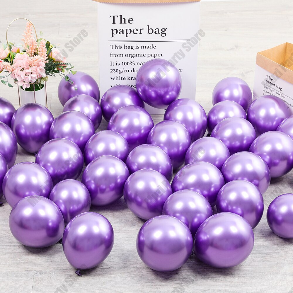 30pcs 5inch Chrome Metallic Latex Balloons Gold Silver Metal Balloon Birthday Party Inflate Globos Wedding Decor Supplies - anconmall