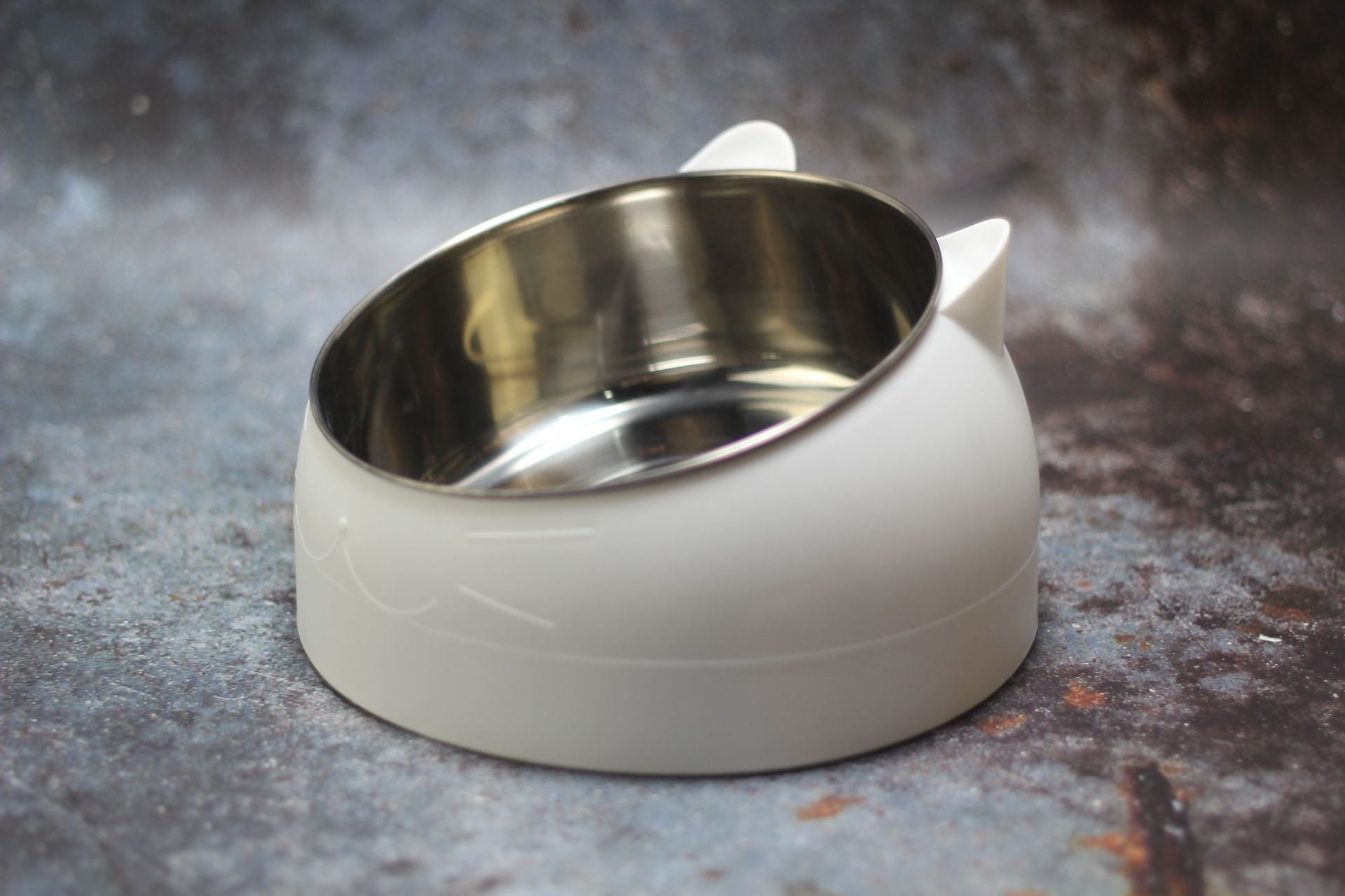 400ml Cat Bowls 15 Degrees Tilted Stainless Steel Dod Bowl Non-slip Base Puppy Pet Food Drink Feeder Neck Protection Dish Bowl