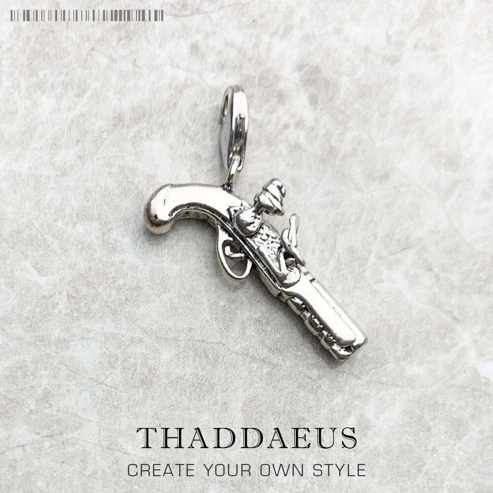 Pirate Gun Pendant Brand Fashion Jewelry Europe Rebel 925 Sterling Silver Accessories Gift For Women & Men