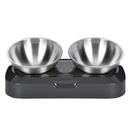 Stainless Steel Cat Feeder Bowl Dog Food Water Bowls with Stand Metal Easy to Clean Cats Dogs Double Single Pet Feeding Feeders