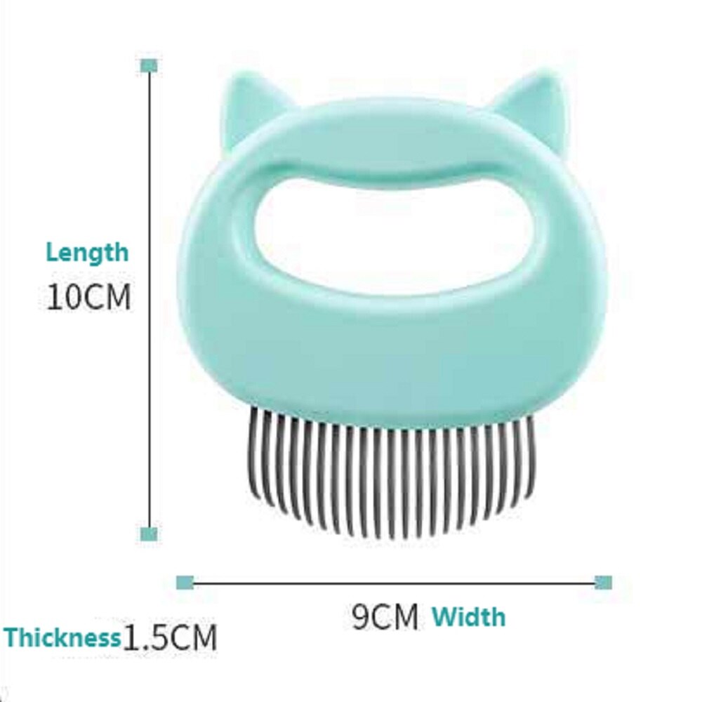 Pet Grooming Comb with Elastic Soft Needles Suitable for Short-Haired Cats, Cat Face Shaped Deshedding Massage Hair Removal Comb - anconmall