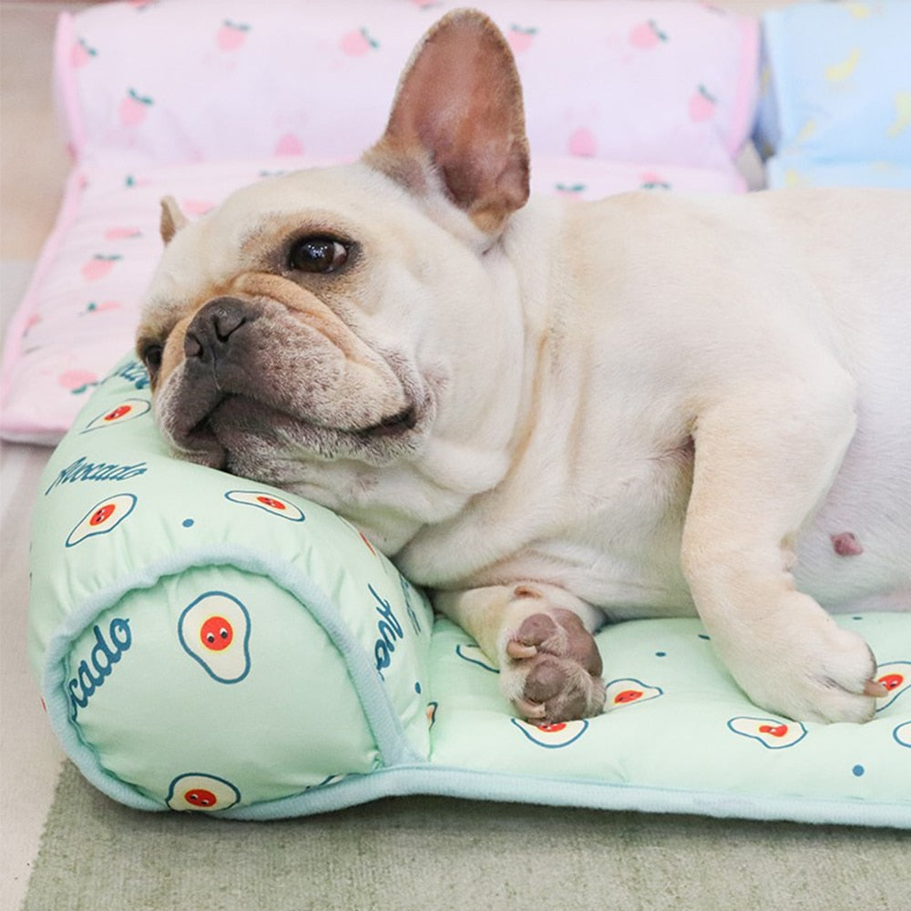 Dog Beds Cartoon Dog Cat Mat Square Plus Pillow Pet Supplies Deep Sleep for Small Large Dog Comfortable Sleep Bag Soft Non Slip - anconmall