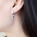 Hinged Hoop Earrings Skull Pave Gift In Real 925 Sterling Silver,Europe Style Rebel Punk Jewerly For Women Men