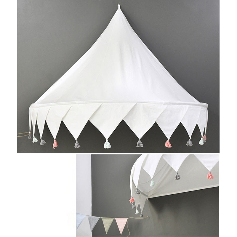 Kids Teepee Tents Children Play House Castle Cotton Foldable Tent Canopy Bed Curtain Baby Crib Netting Girls Boy Room Decoration