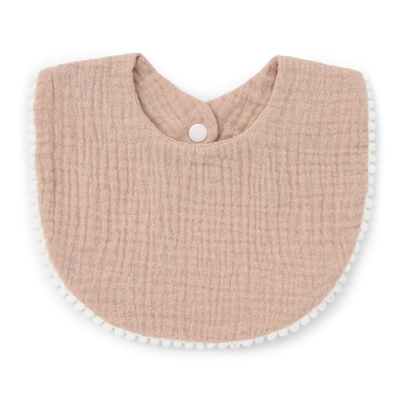Baby Bandana Drool Bibs with Ruffle Lace Trim Solid Color Infant Toddler Boys Girls Drooling Teething Saliva Towel Cotton Super