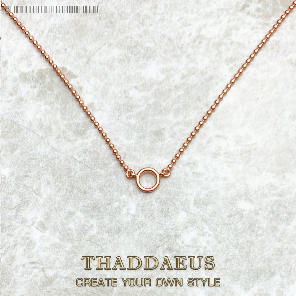 Charm Necklace Round Carrier Winter Brand New Fashion Romantic Jewelry 925 Sterling Silver Rose Gold Gift For Women Girls