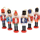 6pcs/box Christmas Nutcracker Soldier Wooden Ornaments Xmas Tree Hanging Pendants Doll Kids New Year Gift Natal Home Decorations