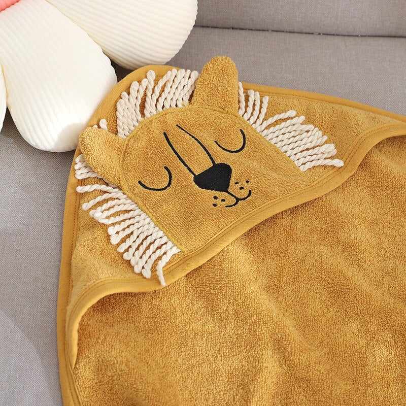 Baby Bathrobe Baby Girls Cartoon Hooded Bathrobe Children Toddler Cotton Bathing Towel Robes Cute Baby Sleepwear Clothing