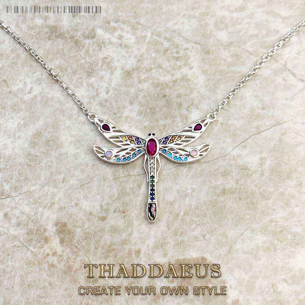 Necklace Playful Dragonfly New Link Chain Creative Fine Jewelry Europe 925 Stering Silver Bohemia Gift For Women