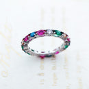 Colorful Stones Royal Ring,Europe Style Bridal Sets Glam Fashion Jewelry For Women Gift In 925 Sterling Silver