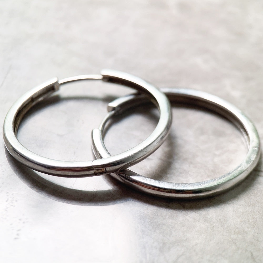 Creole Hinged Hoop Earrings Large,Europe Style Glam Trendy Fine Jewerly For Women Men Gift In 925 Sterling Silver