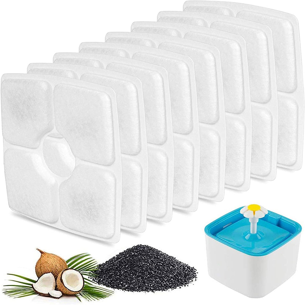 Replaced Activated Carbon Filter For Cat Water Drinking Fountain Dog Automatic Feeders Replacement Filters Pet Dogs Dispenser