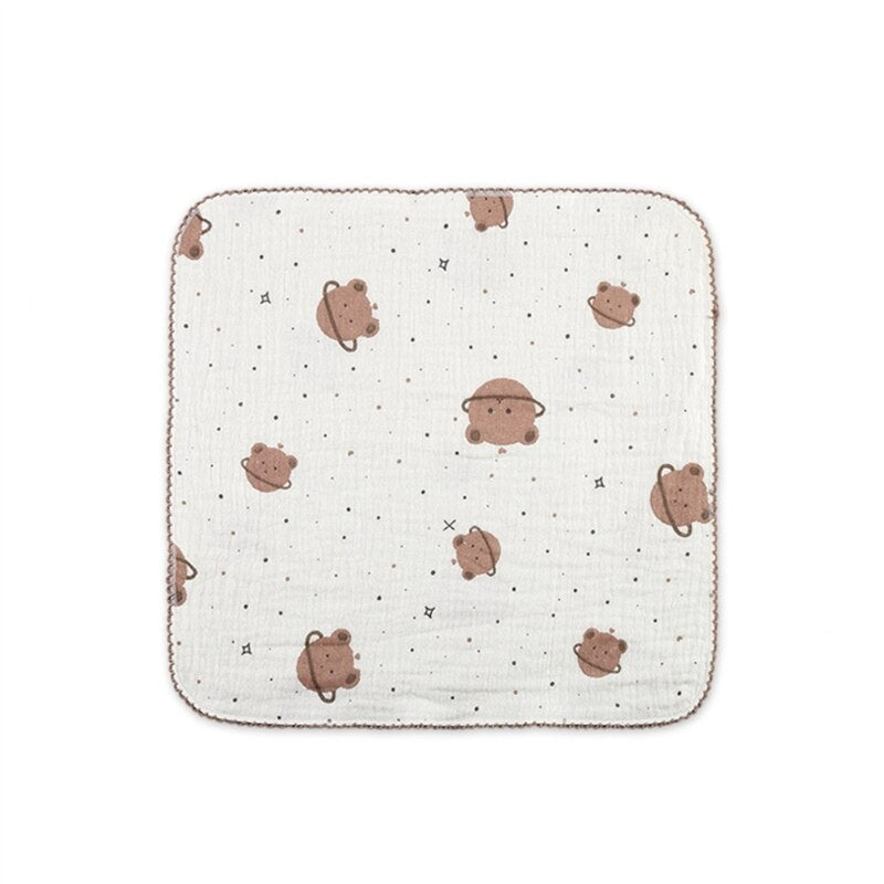 Baby Bib Towel Boys Girls 0-12M Breathable Soft Face Towel Drooling Bib with Hanging Hook Infant Feeding Burp Cloth